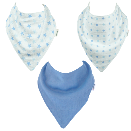 MuslinZ 3pk Dribble Bibs (BLUE)